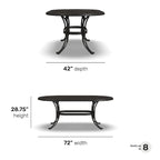 Sanibel 72 Oval Cast Aluminum Outdoor Dining Table by Homestyles