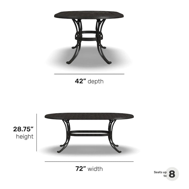 Sanibel 72 Oval Cast Aluminum Outdoor Dining Table by Homestyles