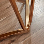 SEI Furniture Henderson Modern Faux Marble Round Side Table with Gold Geometric Base