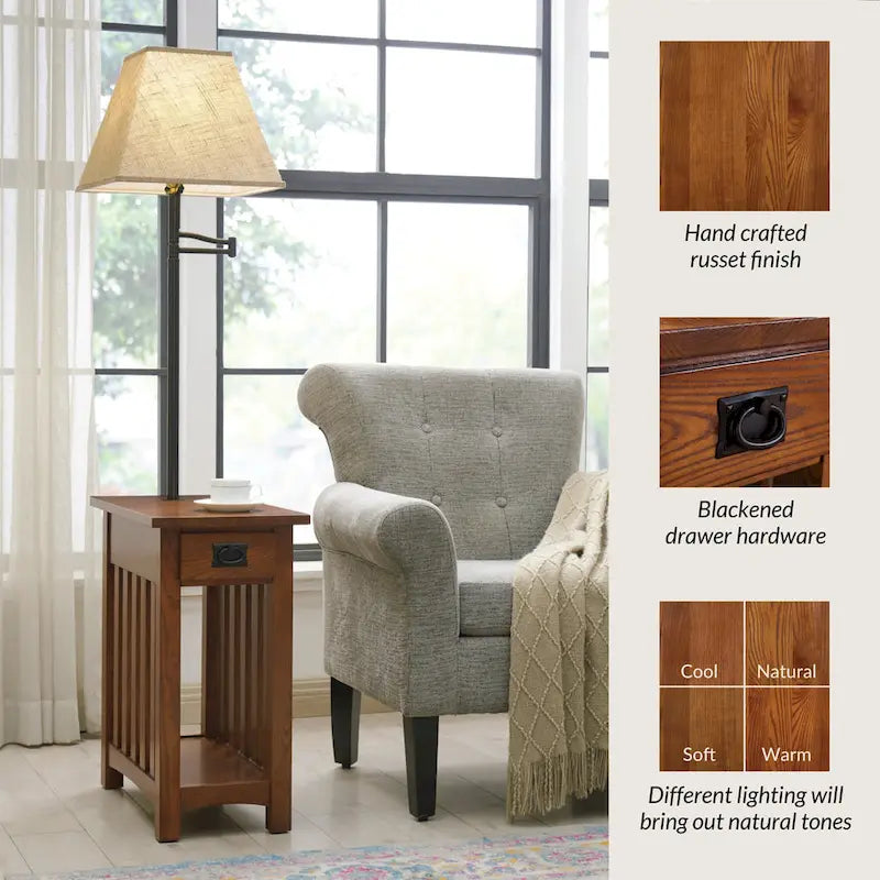 Leick Home Solid Wood Mission Lamp Table