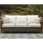 Signature Design by Ashley Paradise Trail Medium Brown/Beige 3-Piece Outdoor Seating Package - 84.38 W x 34 D x 37 H