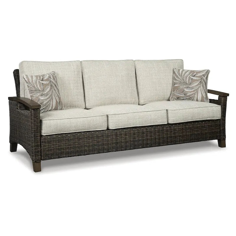 Signature Design by Ashley Paradise Trail Medium Brown/Beige 3-Piece Outdoor Seating Package - 84.38 W x 34 D x 37 H