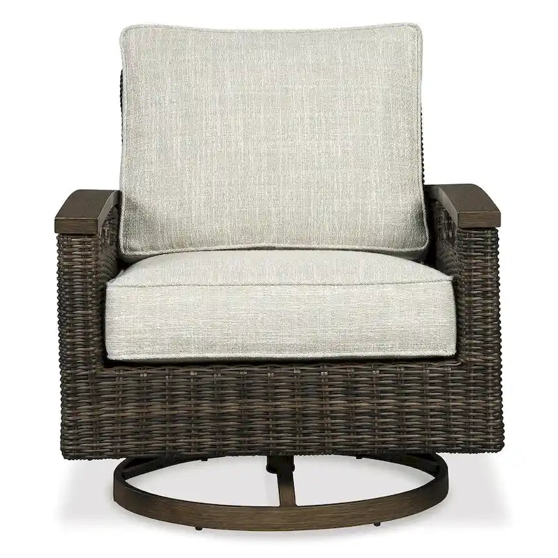 Signature Design by Ashley Paradise Trail Medium Brown/Beige 3-Piece Outdoor Seating Package - 84.38 W x 34 D x 37 H