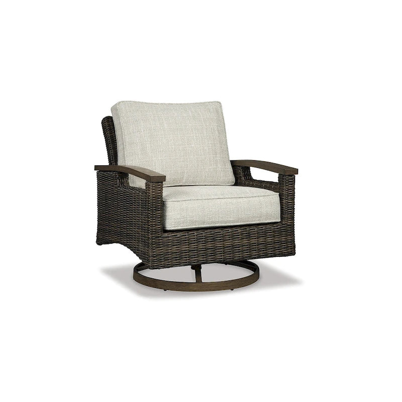 Signature Design by Ashley Paradise Trail Medium Brown/Beige 3-Piece Outdoor Seating Package - 84.38 W x 34 D x 37 H