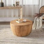 Vintage Style Bucket Drum Shaped Wooden Coffee Table
