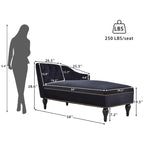 Button Tufted Velvet Chaise Lounge Chair