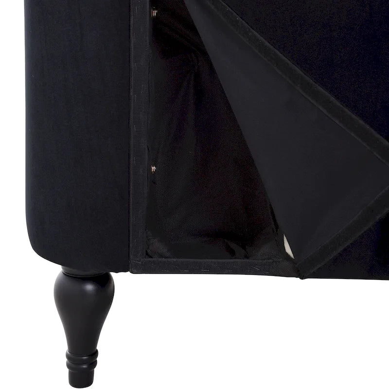 Button Tufted Velvet Chaise Lounge Chair