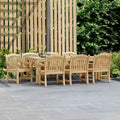 Amazonia 9 Piece FSC Solid Teak Jenther Outdoor Patio Dining Set - 9 Piece