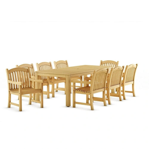 Set da pranzo da esterno Jenther Amazonia in teak massello FSC, 9 pezzi - 9 pezzi