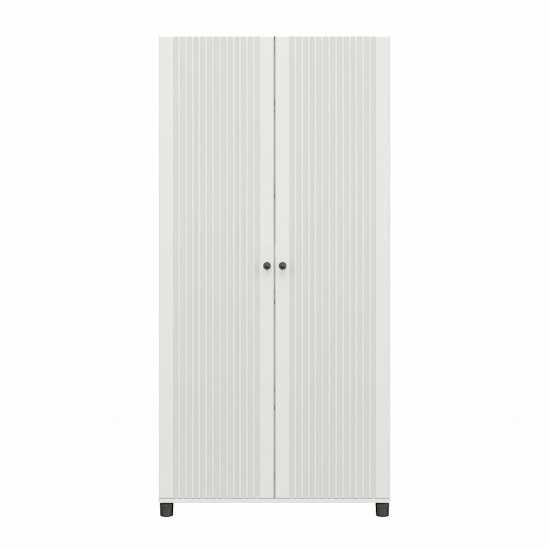 Avenue Greene Baldwin Fluted 36 in. Wide 2 Door Storage Cabinet, White