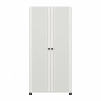 Avenue Greene Baldwin Fluted 36 in. Wide 2 Door Storage Cabinet, White