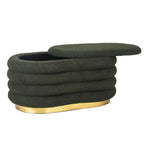 Adeco Storage Bench Velvet Stacked Design Ottoman with Gold Base