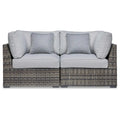 Signature Design by Ashley Harbor Court Gray Corner with Cushion, Set of 2 - 69W x 34D x 34H