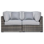 Signature Design by Ashley Harbor Court Gray Corner with Cushion, Set of 2 - 69W x 34D x 34H