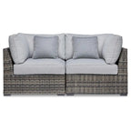 Signature Design by Ashley Harbor Court Gray Corner with Cushion, Set of 2 - 69W x 34D x 34H
