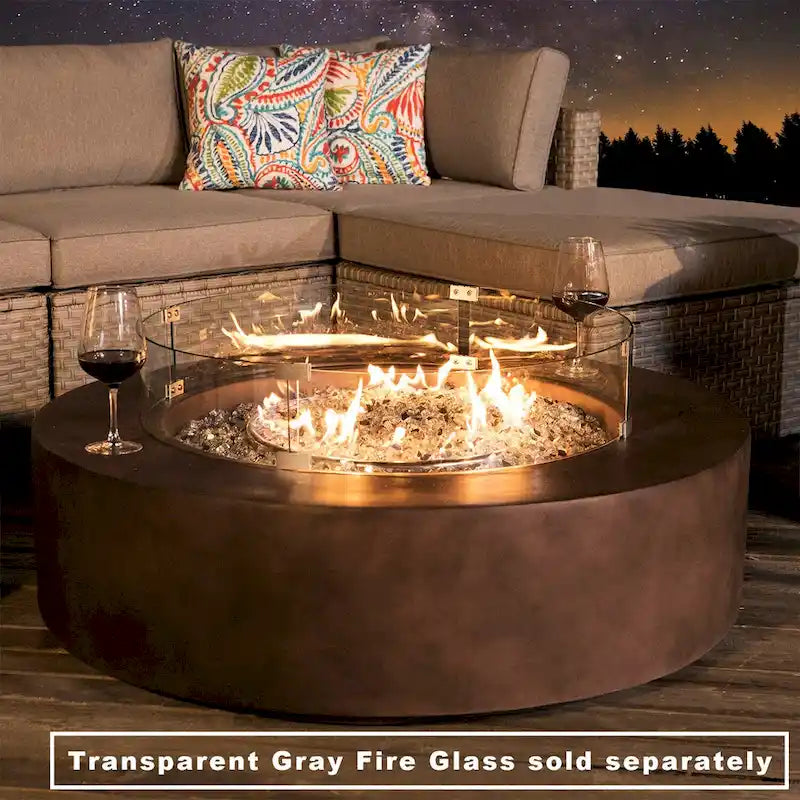 COSIEST 8-Piece Outdoor Furniture Sofa With Fire Table,Tank Outside