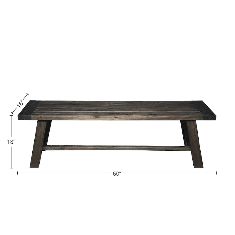 Decorative Newberry Bench - Salvaged Grey - 60Wx16Dx18H
