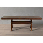 Set da pranzo Roundhill Furniture Karven in legno 9 pezzi, tavolo da pranzo allungabile con piedistallo con 8 sedie, nocciola scuro