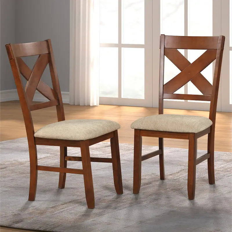 Set da pranzo Roundhill Furniture Karven in legno 9 pezzi, tavolo da pranzo allungabile con piedistallo con 8 sedie, nocciola scuro