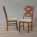 Set da pranzo Roundhill Furniture Karven in legno 9 pezzi, tavolo da pranzo allungabile con piedistallo con 8 sedie, nocciola scuro