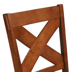 Set da pranzo Roundhill Furniture Karven in legno 9 pezzi, tavolo da pranzo allungabile con piedistallo con 8 sedie, nocciola scuro