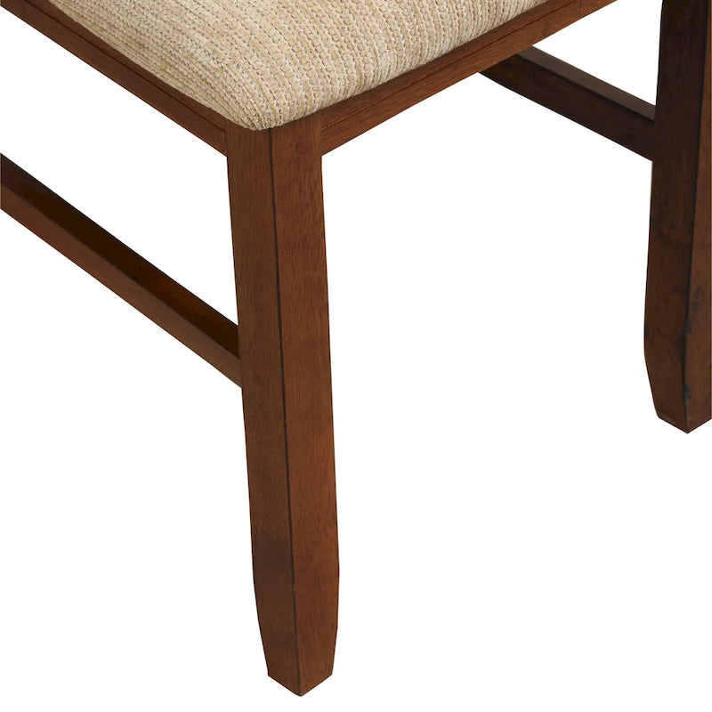 Set da pranzo Roundhill Furniture Karven in legno 9 pezzi, tavolo da pranzo allungabile con piedistallo con 8 sedie, nocciola scuro