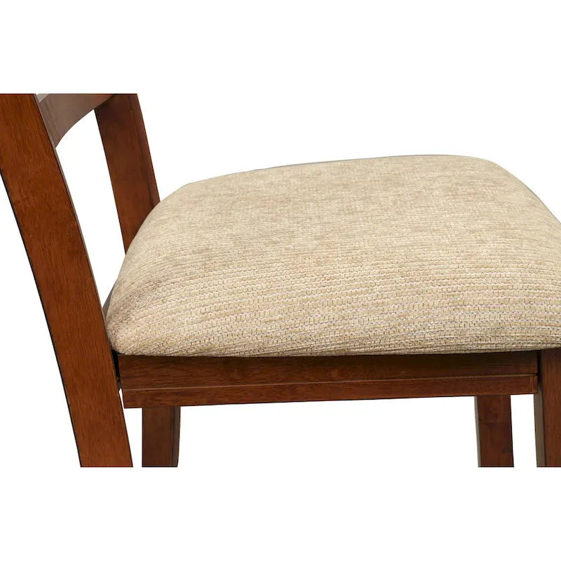 Set da pranzo Roundhill Furniture Karven in legno 9 pezzi, tavolo da pranzo allungabile con piedistallo con 8 sedie, nocciola scuro