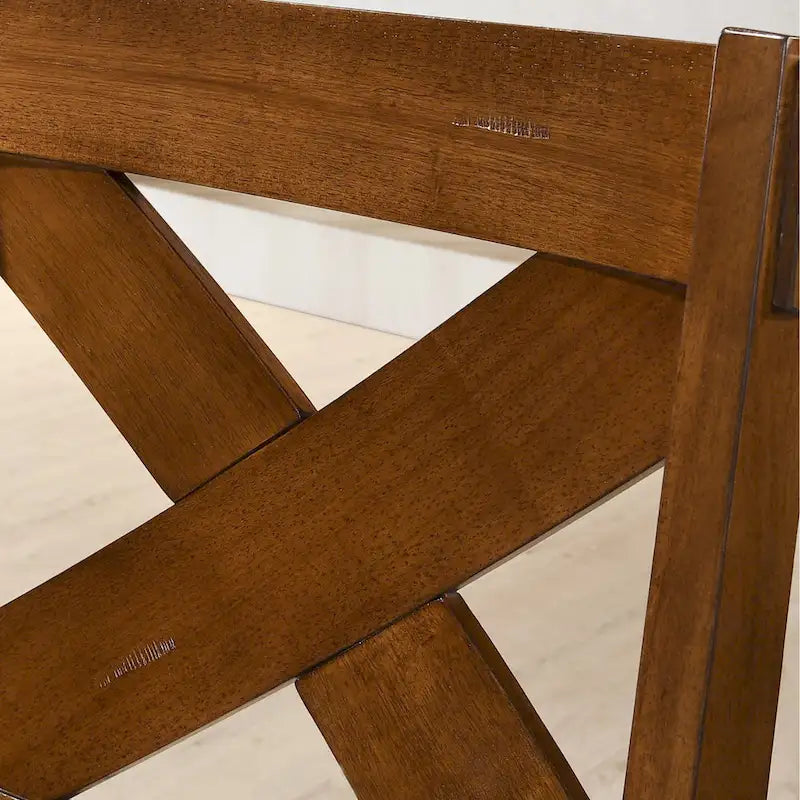Set da pranzo Roundhill Furniture Karven in legno 9 pezzi, tavolo da pranzo allungabile con piedistallo con 8 sedie, nocciola scuro