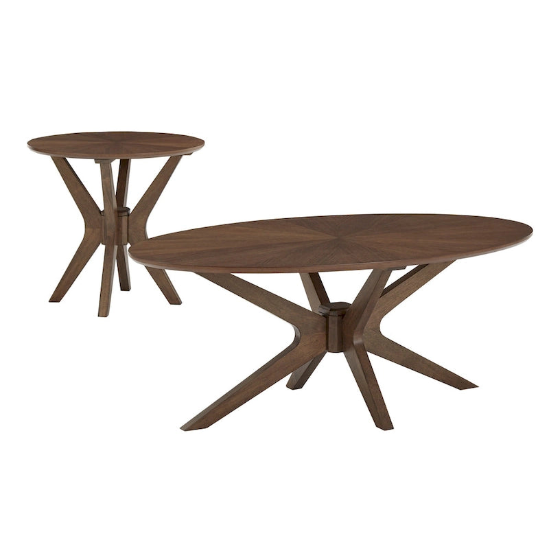 Tavoli Rondo Mid-Century con finitura in noce di iNSPIRE Q Modern
