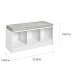 Porch & Den Southbrook 3-cube Storage Bench w/ Grey Cushion