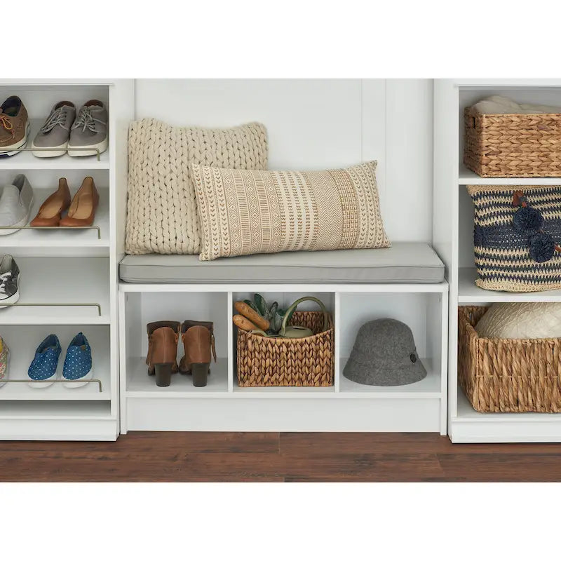Porch & Den Southbrook 3-cube Storage Bench w/ Grey Cushion