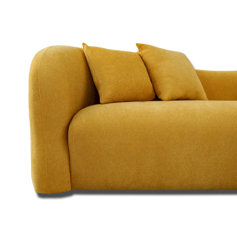 Hanar Mid Century Modern Luxury Tight Curved Back Boucle Sofa