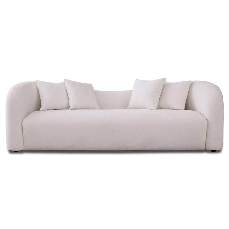 Hanar Mid Century Modern Luxury Tight Curved Back Boucle Sofa