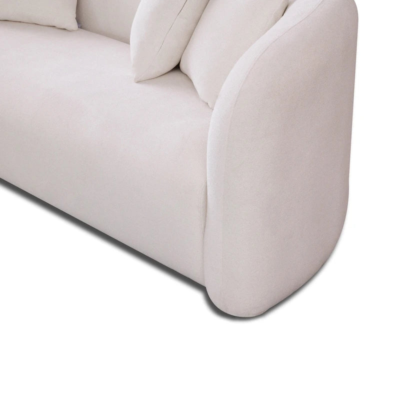 Hanar Mid Century Modern Luxury Tight Curved Back Boucle Sofa