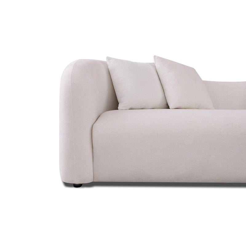 Hanar Mid Century Modern Luxury Tight Curved Back Boucle Sofa