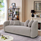 Hanar Mid Century Modern Luxury Tight Curved Back Boucle Sofa