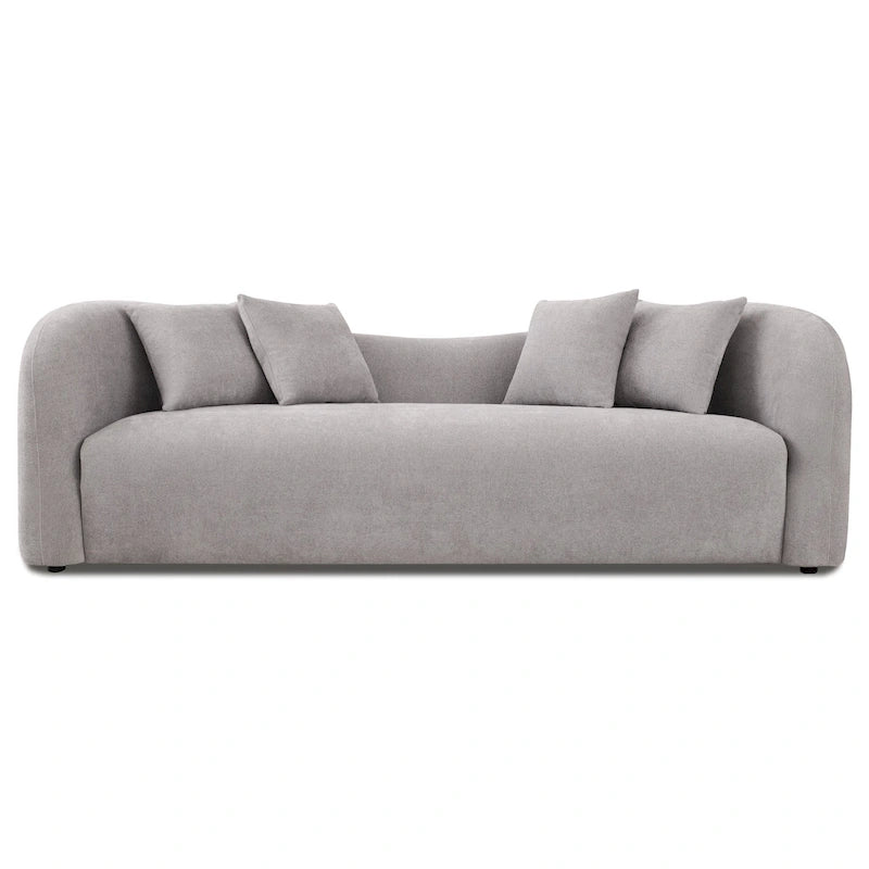 Hanar Mid Century Modern Luxury Tight Curved Back Boucle Sofa
