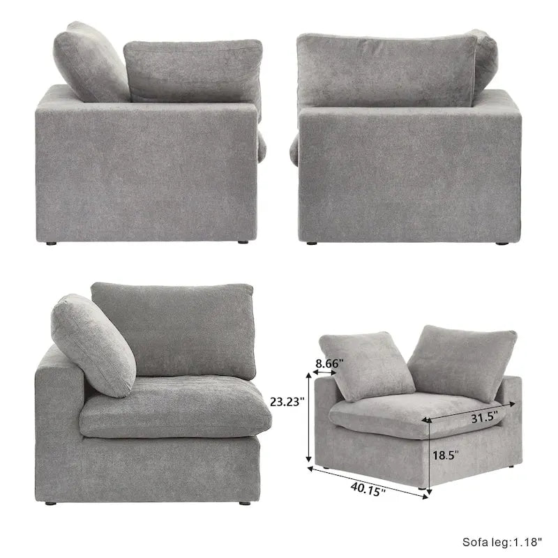 L Shape Couches for Living Room, Modern Modular Convertible Sectional Sofa Couch with Removable Cushion Covers