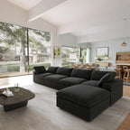 L Shape Couches for Living Room, Modern Modular Convertible Sectional Sofa Couch with Removable Cushion Covers