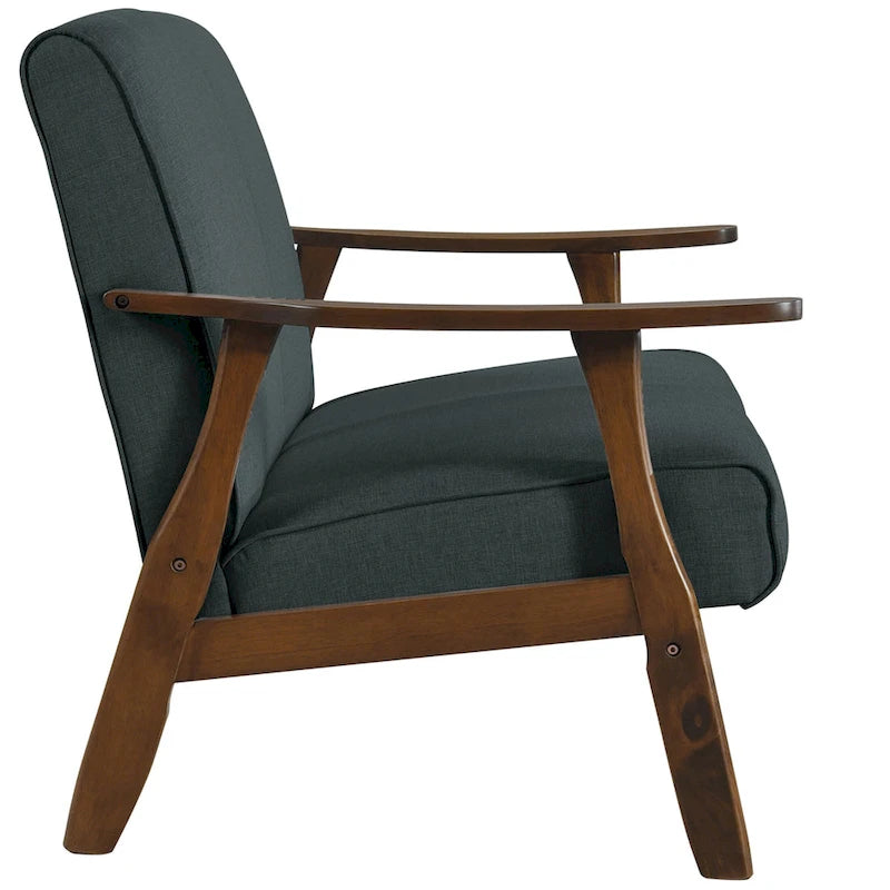 CraftPorch Wenge Wood Mid-Century Modern Linen Loveseat