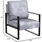 US Pride Furniture Hosam 25.4 PU/Microfiber Upholstery Metal Arms Chair
