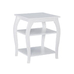 Ingrid Wood Farmhouse Side Table with 2 Shelves