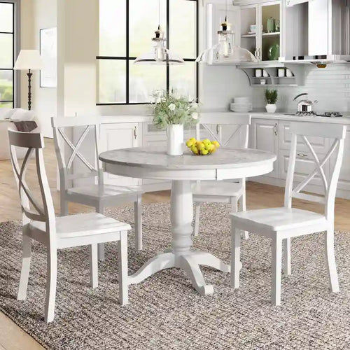 Set da pranzo da 5 pezzi con tavolo e sedie per 4 persone