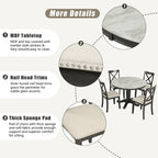 5 Pieces Dining Table and Chairs Set for 4 Persons
