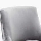 SEYNAR Modern Velvet Pleated Finish Back Dining Chair Set of 6 with Rear Handle