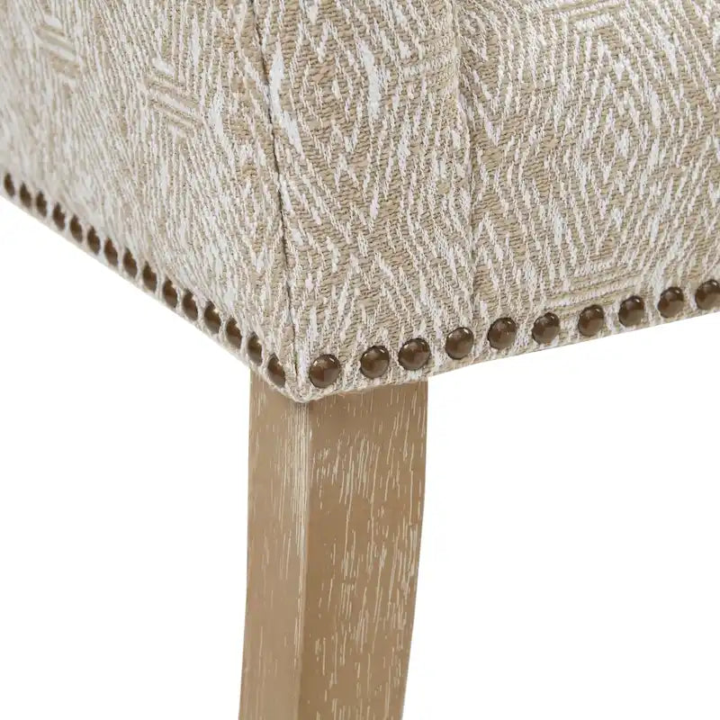 Madison Park Welburn 49.5 Upholstered Bench with Back & Wood Legs