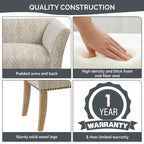 Madison Park Welburn 49.5 Upholstered Bench with Back & Wood Legs