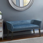 Madison Park Welburn 49.5 Upholstered Bench with Back & Wood Legs