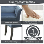Madison Park Welburn 49.5 Upholstered Bench with Back & Wood Legs