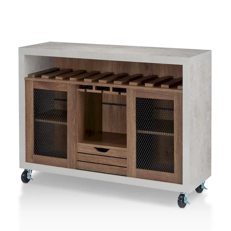 Carrello Sene contemporaneo a 4 ripiani su ruote di Furniture of America